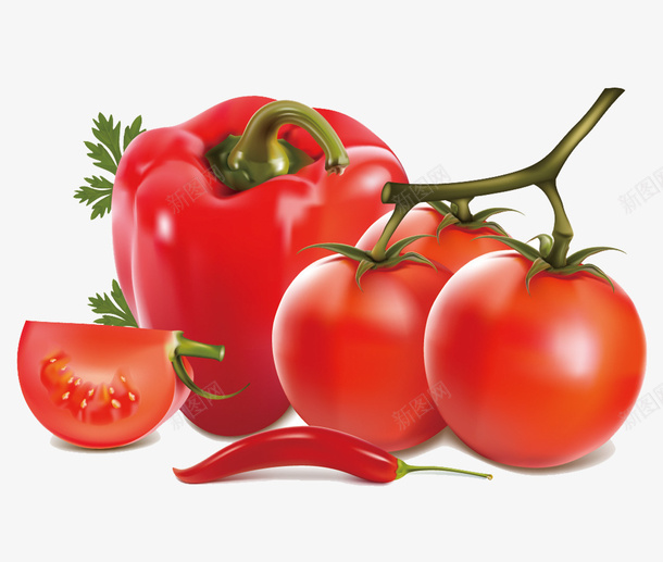 蔬菜png免抠素材_88icon https://88icon.com 红椒 蔬菜 蕃茄