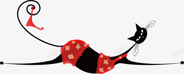 趴在地上的猫矢量图ai免抠素材_88icon https://88icon.com 卡通 天猫国际 淘宝 黑猫 矢量图