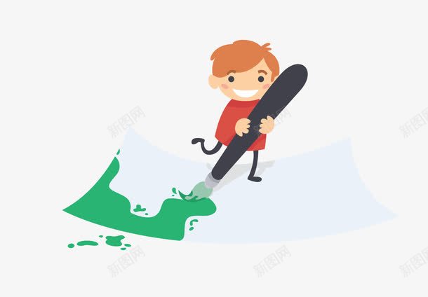 画画的小孩png免抠素材_88icon https://88icon.com 卡通 可爱 小孩
