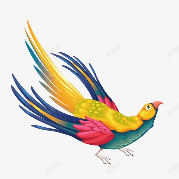 凤朝凰png免抠素材_88icon https://88icon.com 彩色 手绘 野鸡 鸟