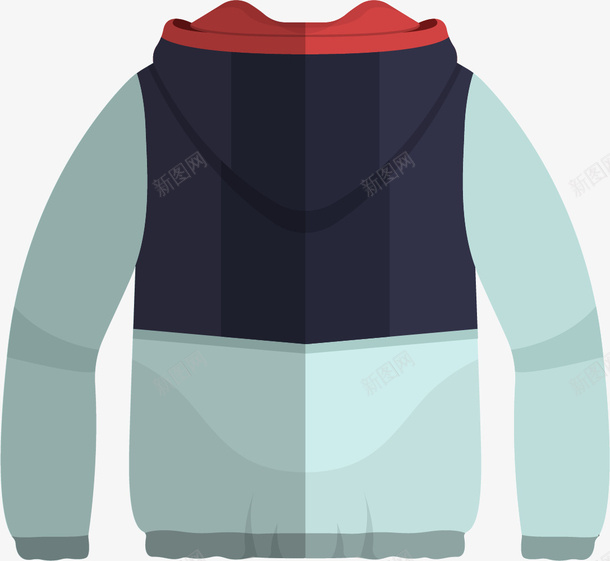 背面扁平风格外套png免抠素材_88icon https://88icon.com 冬装 冬装外套 卡通外套 扁平风格 混搭外套 矢量外套 背面