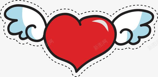 红色翅膀爱心png免抠素材_88icon https://88icon.com 白色翅膀 矢量素材 红色 红色爱心 翅膀爱心