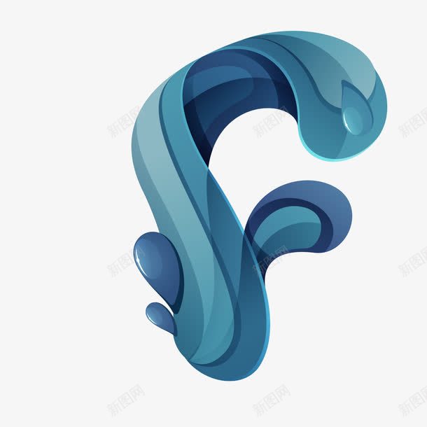 Fpng免抠素材_88icon https://88icon.com F 字母 水 艺术字 英文字母 蓝色