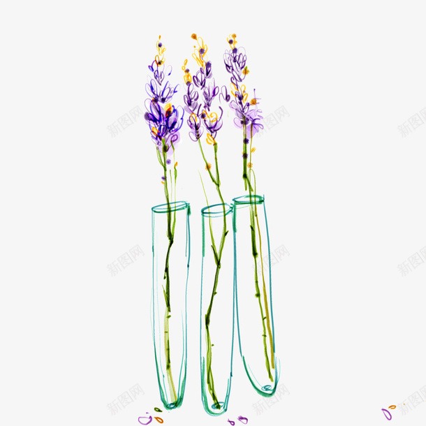 瓶子里的薰衣草png免抠素材_88icon https://88icon.com 手绘 枝干 瓶子 简笔 紫色的 花朵 薰衣草 装饰