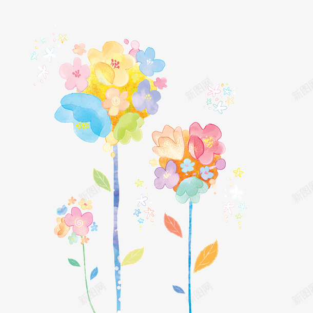水彩鲜花png免抠素材_88icon https://88icon.com 卡通 手绘 水彩 花朵 鲜花