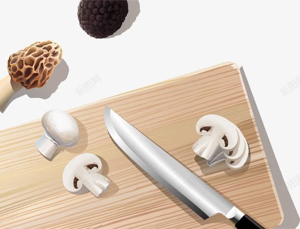 手绘菜板和菜刀png免抠素材_88icon https://88icon.com 切蘑菇 手绘 菌类 菜刀 菜板 蘑菇 装饰