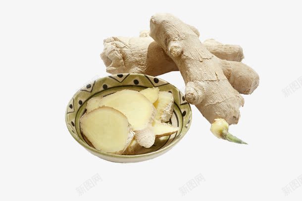 生姜与生姜片png免抠素材_88icon https://88icon.com 健康 养生 烹饪 生姜切片 生姜片 老姜 调味品