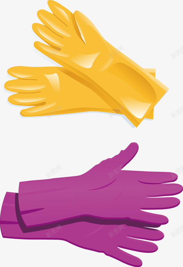 手绘胶皮手套矢量图ai免抠素材_88icon https://88icon.com 大扫除 打扫卫生 洗衣 防水 矢量图