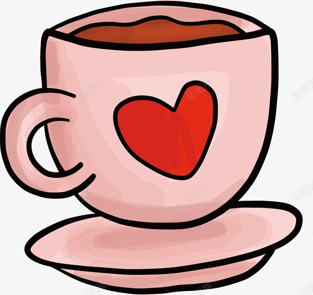 粉红色爱心花纹咖啡杯矢量图ai免抠素材_88icon https://88icon.com 咖啡 浪漫约会 爱心咖啡 矢量png 粉红色 粉色咖啡杯 矢量图