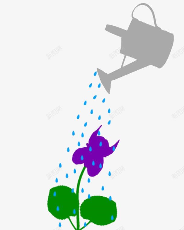 手绘花洒喷水png免抠素材_88icon https://88icon.com 园艺 扁平 手绘 水 浇水 花卉 花洒 花洒喷水