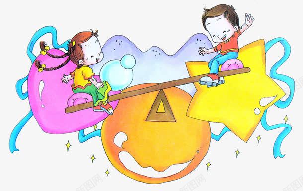 儿童节跷跷板卡通手绘图案png免抠素材_88icon https://88icon.com 儿童节 卡通手绘 装饰图案 跷跷板