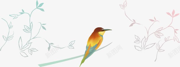 春天卡通清新鸟树枝png免抠素材_88icon https://88icon.com 卡通 春天 树枝 清新 鸟