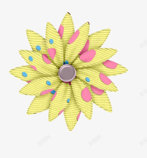 手工布艺花朵png免抠素材_88icon https://88icon.com 布艺 花 花卉 黄色