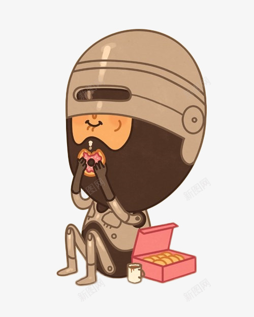 手绘机器人吃饼干png免抠素材_88icon https://88icon.com 儿童 玩具 童年 饼干