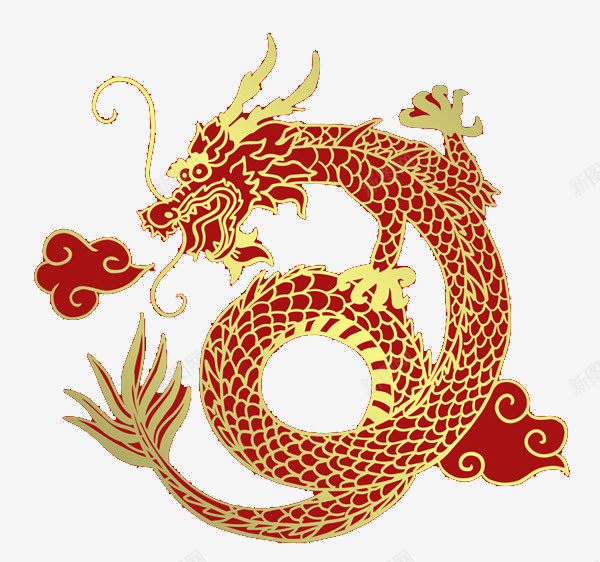 中国风传统金色的龙png免抠素材_88icon https://88icon.com 中国风 古老的龙 国潮 金龙 金龙图案 龙