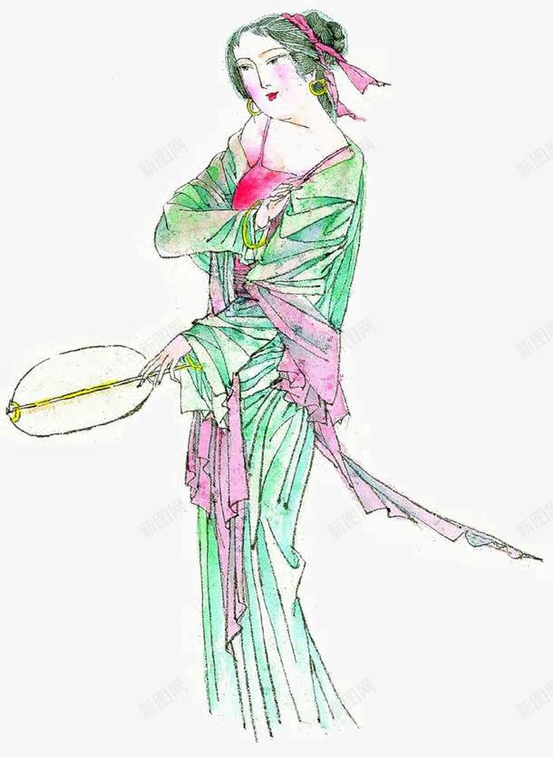 典雅女子png免抠素材_88icon https://88icon.com 中国人物画 中国画 人物肖像 写意仕女 古代女子 唐朝宫女 唐朝美女 唐朝胖美人 宫女图