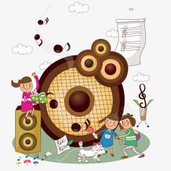 音乐女孩矢量图png图片下载 音乐女孩矢量图素材