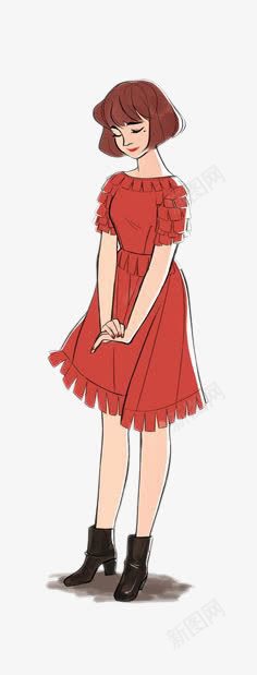 害羞女孩png免抠素材_88icon https://88icon.com 卡通手绘 红色 美女 难为情