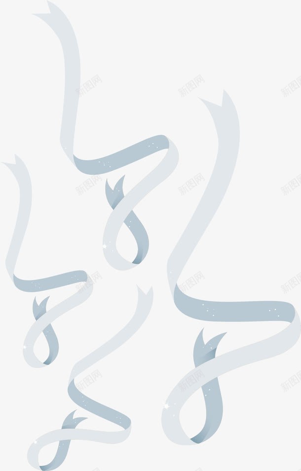 淡蓝色卷曲的彩带png免抠素材_88icon https://88icon.com 彩带 矢量png 蓝色彩带 蓝色飘带 飘带