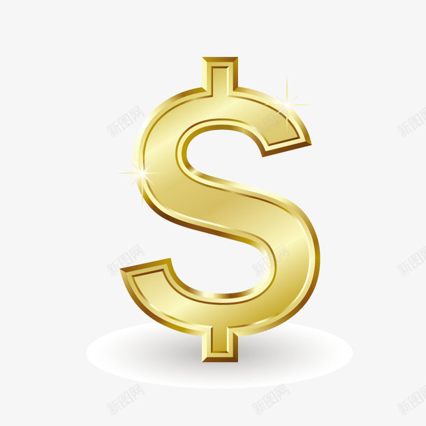 金钱标志矢量图ai免抠素材_88icon https://88icon.com 标志 金色 钱 矢量图