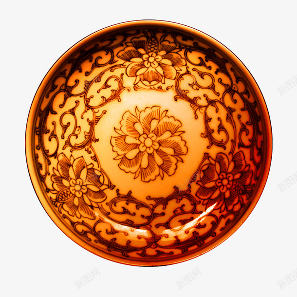 黄色中国风盘子装饰图案png免抠素材_88icon https://88icon.com 中国风 免抠PNG 盘子 装饰图案 黄色