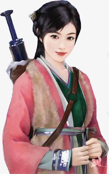 手绘古代女子背剑png免抠素材_88icon https://88icon.com 古代 女子