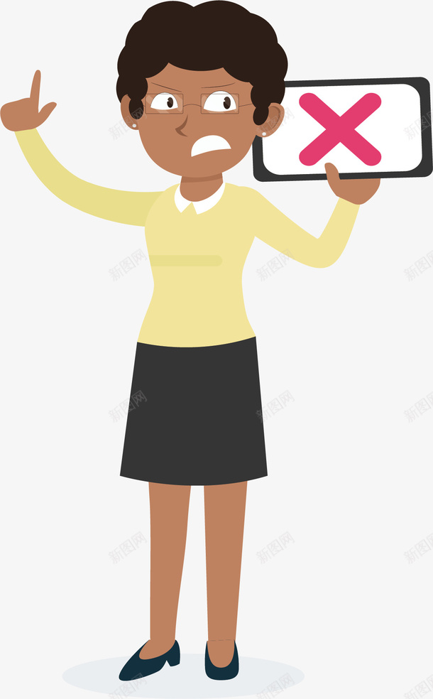 红色错号生气的人矢量图ai免抠素材_88icon https://88icon.com 商务 生气 生气的人 矢量png 禁止 红色错号 矢量图