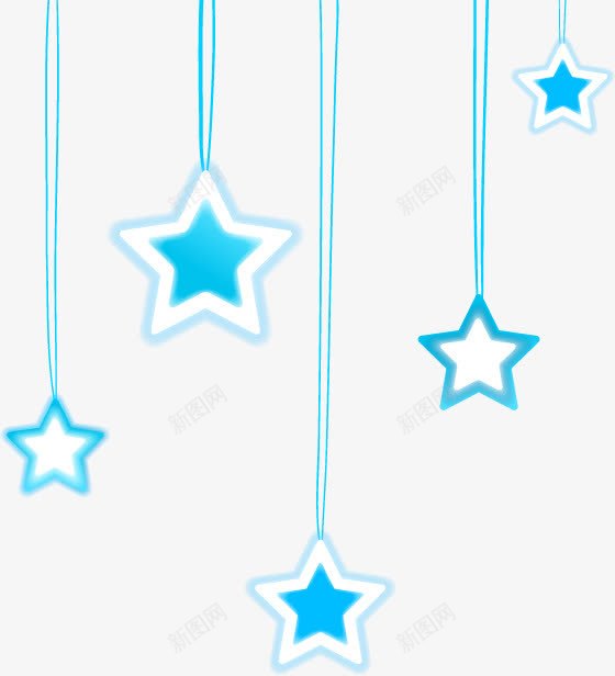蓝色发光的五角星矢量图ai免抠素材_88icon https://88icon.com 发光的五角星 星星图案 蓝色图案 矢量图