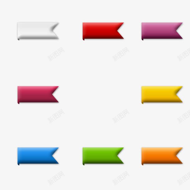 长条贴边标签png免抠素材_88icon https://88icon.com 多色标签 标签 美观的标签 设计
