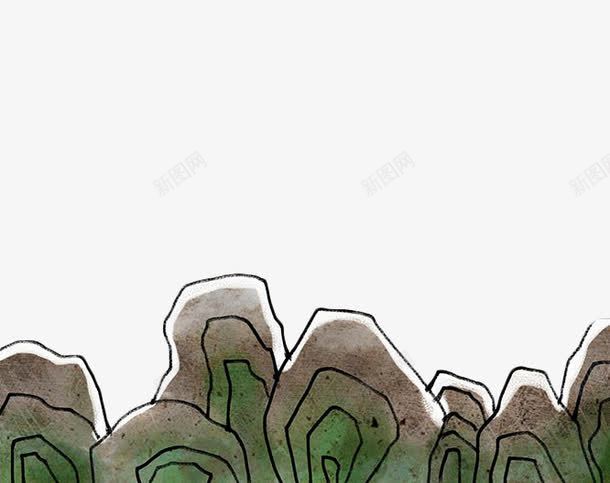 手绘绿色渐变山石png免抠素材_88icon https://88icon.com 地貌 山 手绘 渐变 简笔山 简笔画 简笔画山 绿色