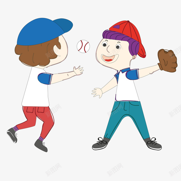 打棒球的人物矢量图ai免抠素材_88icon https://88icon.com 人物设计 卡通 小孩 帽子 打棒球 运动 矢量图