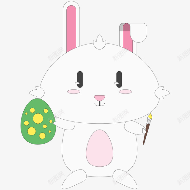 画彩蛋的动物矢量图ai免抠素材_88icon https://88icon.com 动物设计 卡通 复活节 小兔子 画彩蛋 节日 矢量图