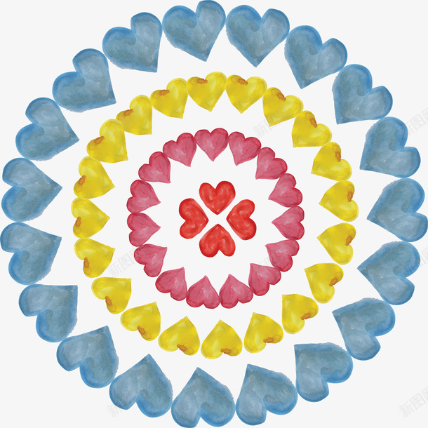 手绘心形背景矢量图ai免抠素材_88icon https://88icon.com 心形 手绘 水彩 背景 装饰 矢量图