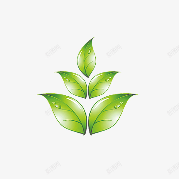 卡通绿色叶子装饰图案png免抠素材_88icon https://88icon.com PNG 卡通 环保 绿色叶子 装饰图案