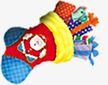 装满礼物的圣诞袜png免抠素材_88icon https://88icon.com 圣诞袜 快乐 礼物