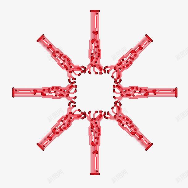 红色对称圆形电流线路png免抠素材_88icon https://88icon.com 圆形 对称 电流 电流线条 红色 线路
