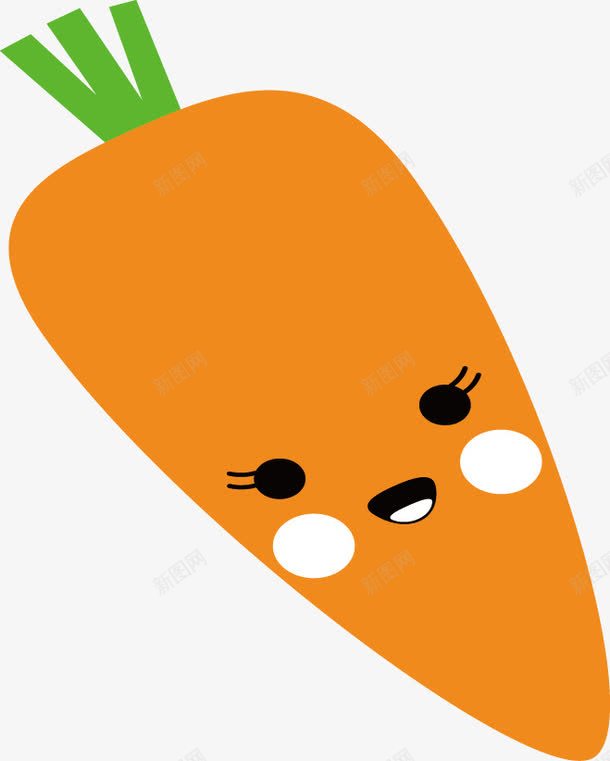 萌萌的萝卜png免抠素材_88icon https://88icon.com 可爱 手绘 萝卜 蔬菜