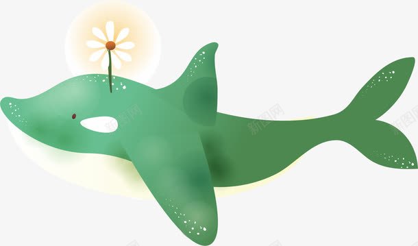 绿色可爱卡通鲸鱼插画矢量图ai免抠素材_88icon https://88icon.com 卡通 可爱 手绘 花 鲸鱼 矢量图