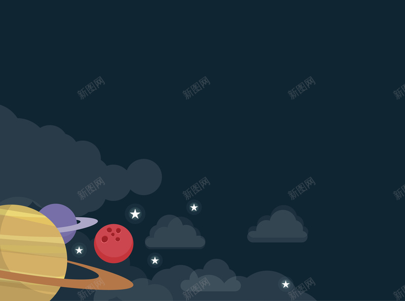 卡通星球宇宙海报背景矢量图ai设计背景_88icon https://88icon.com 云层 卡通 宇宙 安静 手绘 星球 海报背景 矢量 童趣 矢量图