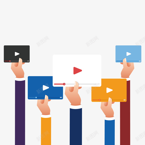 五个拿着视频的手臂矢量图eps免抠素材_88icon https://88icon.com 手臂 手臂png 手臂矢量图 播放 视频 矢量图