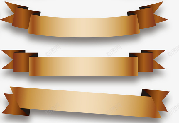 金褐色磨砂反光彩带png免抠素材_88icon https://88icon.com 反光 彩带 扁平彩带 矢量彩带 矢量扁平卡通彩带 磨砂彩带 金褐色