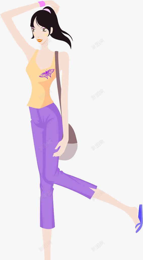 背包美女png免抠素材_88icon https://88icon.com 扁平化 美女 背包