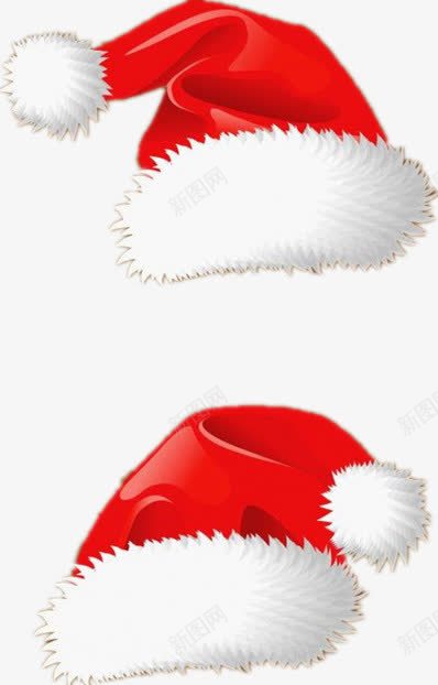 红色的圣诞帽png免抠素材_88icon https://88icon.com 两个帽子 圣诞帽子 圣诞节元素 白色绒毛