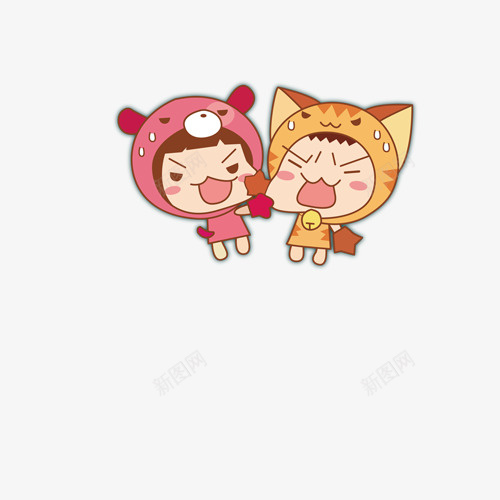 打闹png免抠素材_88icon https://88icon.com 人物 儿童 卡通 打闹