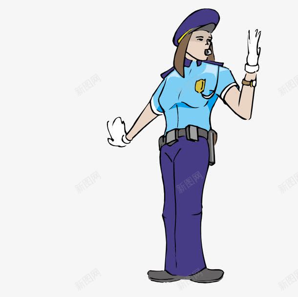 指挥交通吹哨子的女交警png免抠素材_88icon https://88icon.com 交警 交通 哨子 指挥