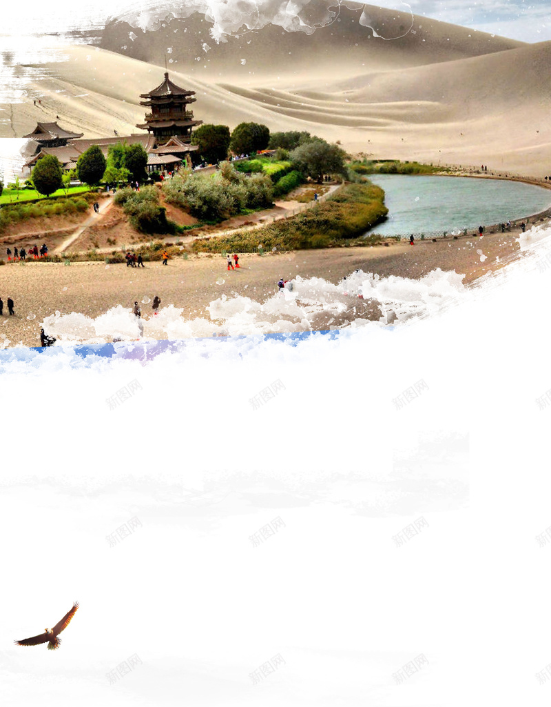 旅游宣传海报背景psd设计背景_88icon https://88icon.com 宣传 旅游 沙漠 海报 背景 设计 风景 飞鹰 骆驼