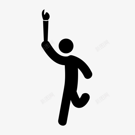 线图人物剪影png免抠素材_88icon https://88icon.com 奥运会 手拿火炬奔跑 火炬传递 火炬手 运动项目