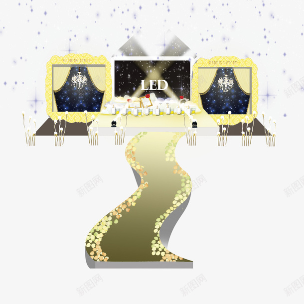 简约婚礼场景psd免抠素材_88icon https://88icon.com 喜庆 婚礼免抠素材 婚礼场景 浪漫