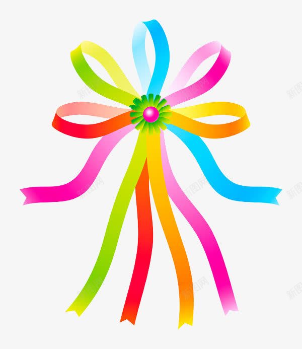 彩色花朵蝴蝶结png免抠素材_88icon https://88icon.com 彩色 粉色 红色 蓝色 蝴蝶结装饰图案