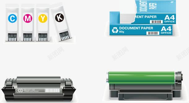 办公用品png免抠素材_88icon https://88icon.com 办公用品 印刷机 文件